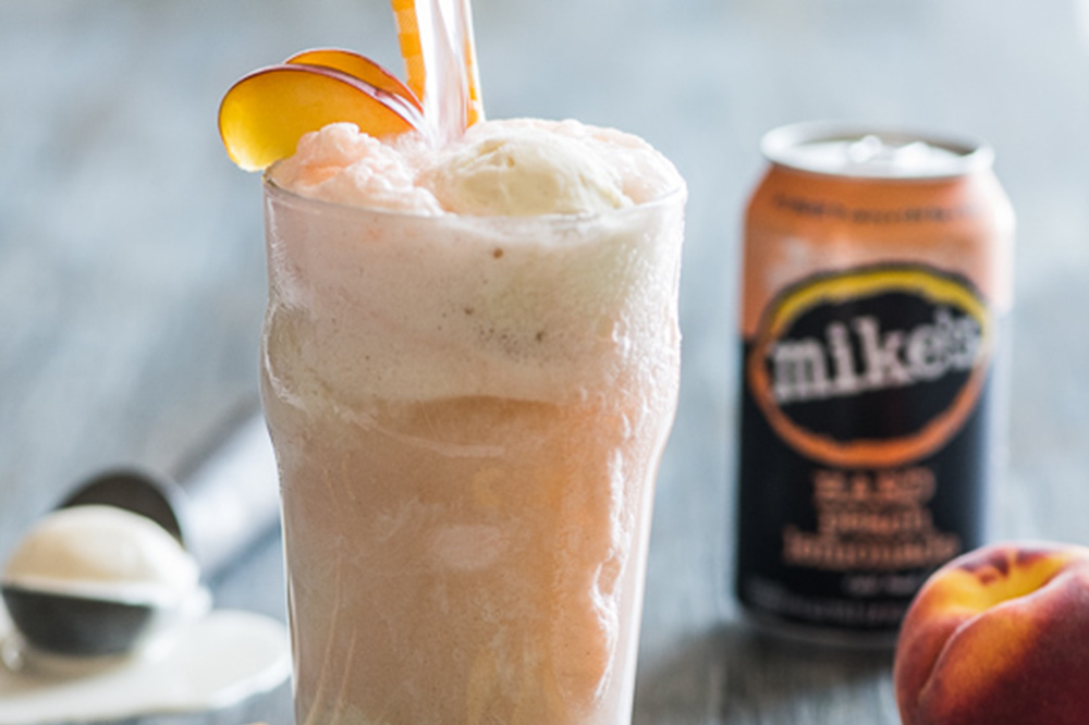 Peaches & Whiskey Ice Cream Float - A Beautiful Mess