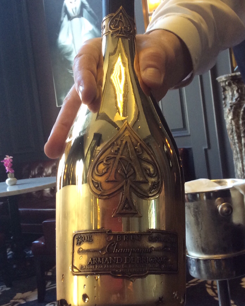 Two local fans received a bottle of Armand de Brignac, Champagne