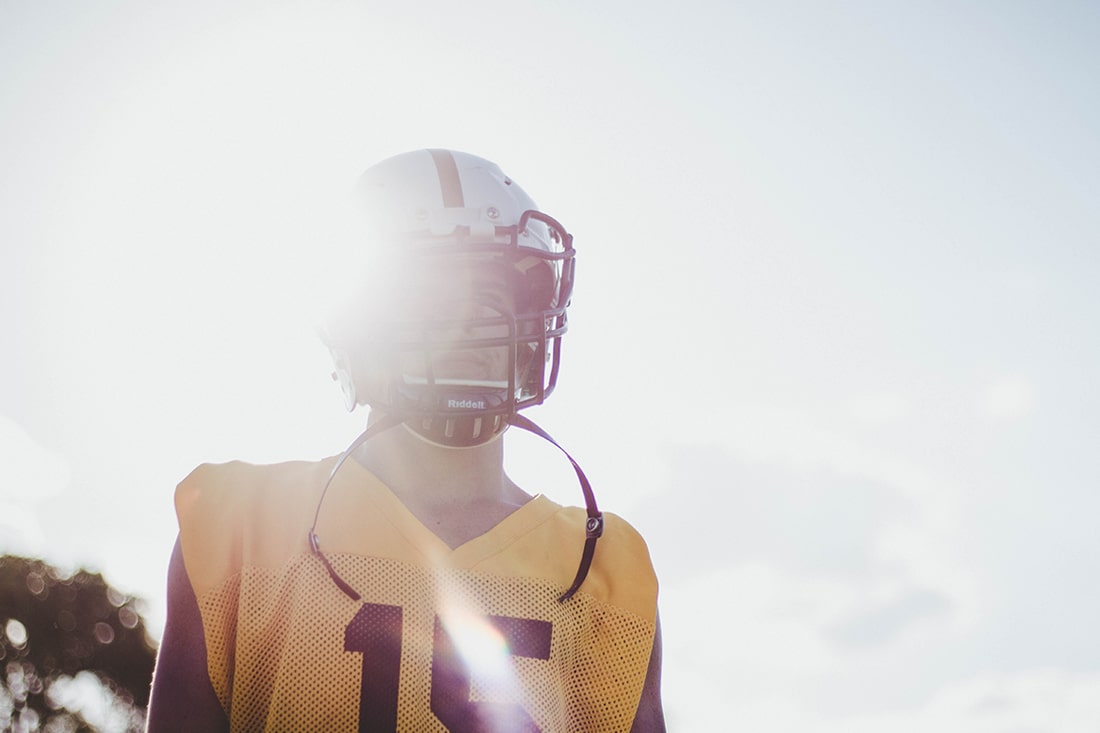 Football Player in Uniform