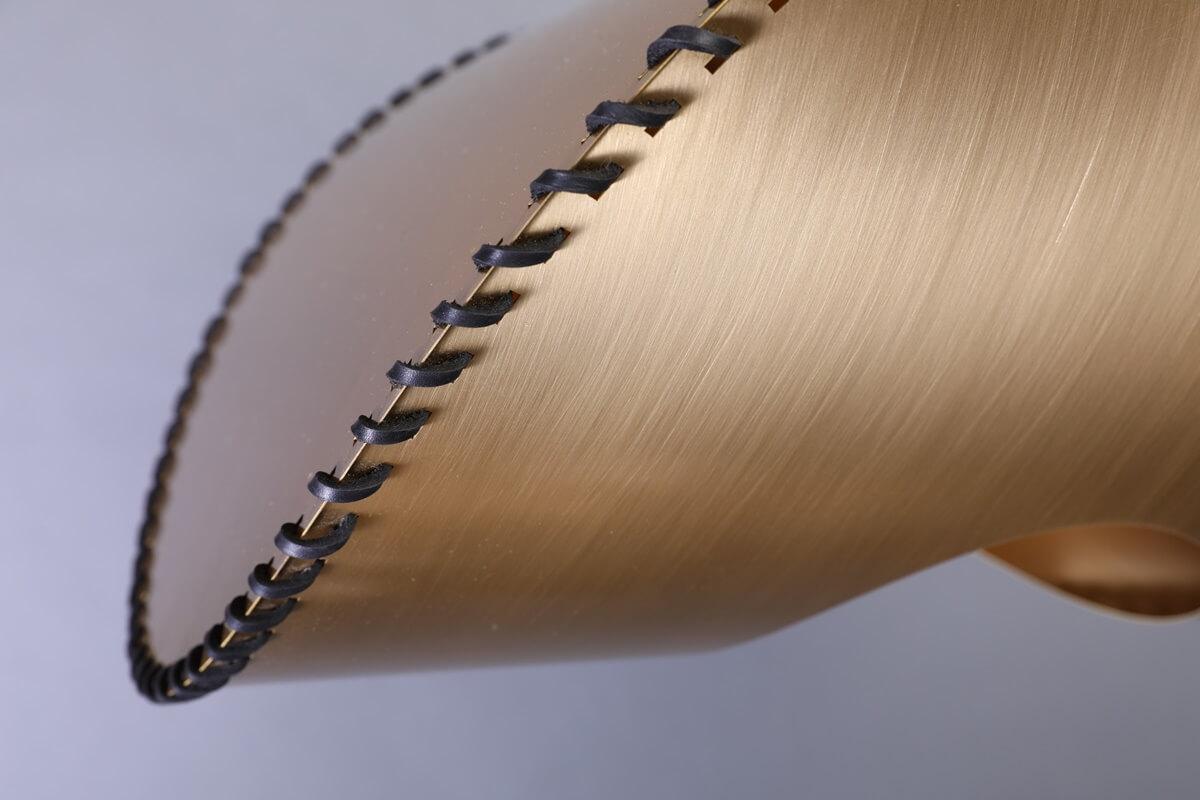 Uniqka Zero Lamp Pendant Brass Leather Stitching