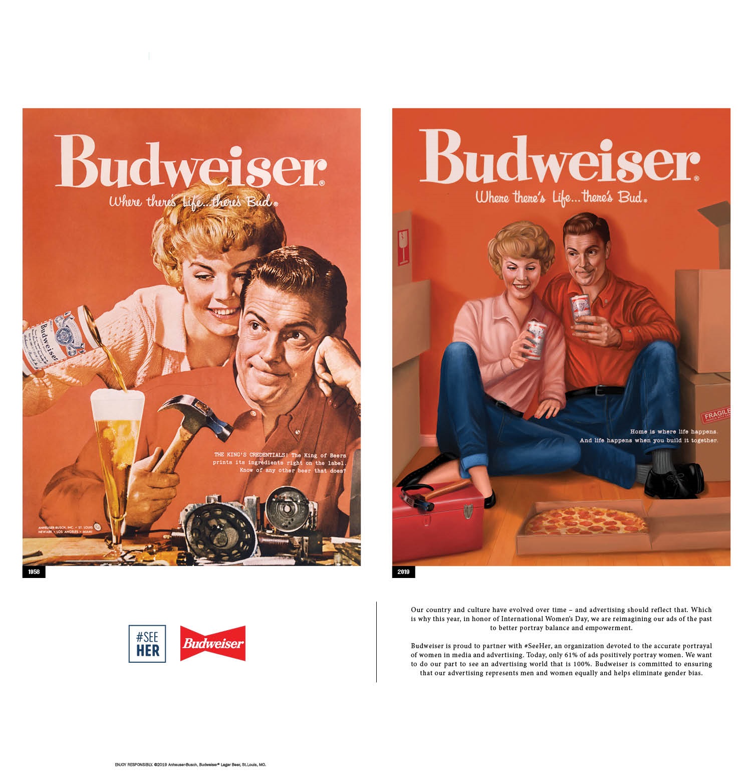 Budweiser recreated ads from the 1950s