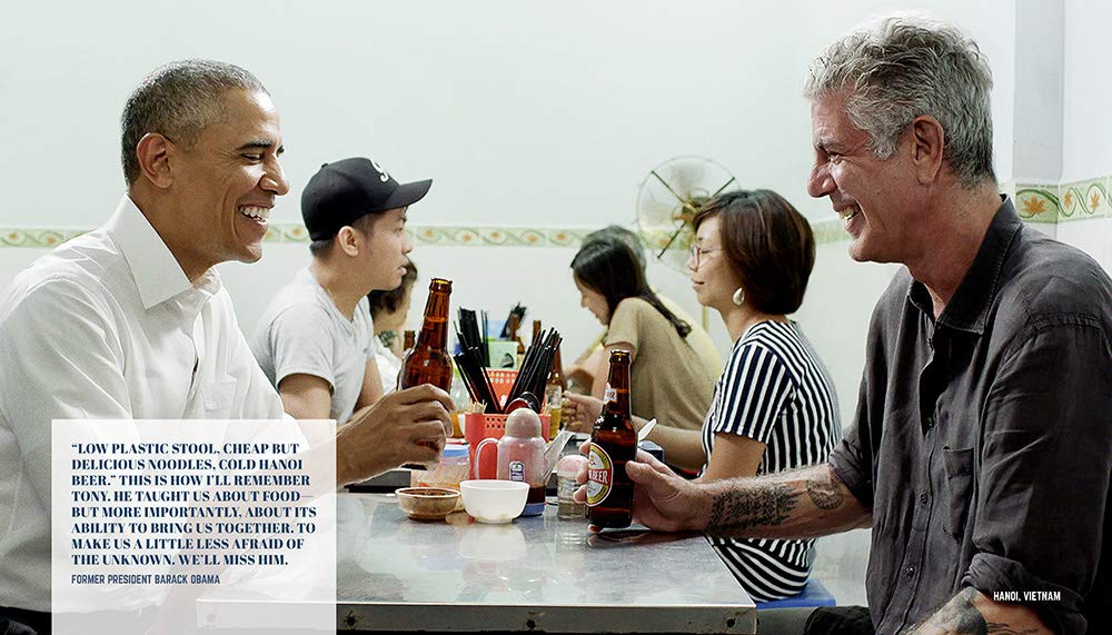Anthony Bourdain dining with President Barack Obama