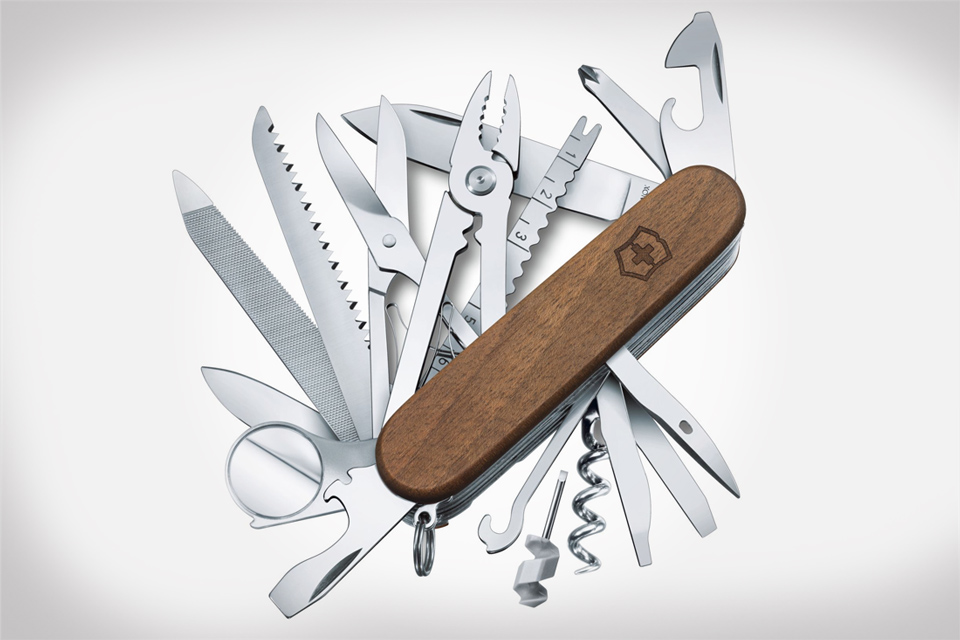 Victorinox Swiss Champ Wood Pocket Knife Multi-Tool