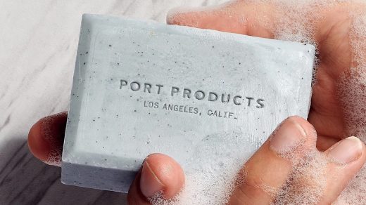 Port Products exfoliating body soap made with volcanic sand