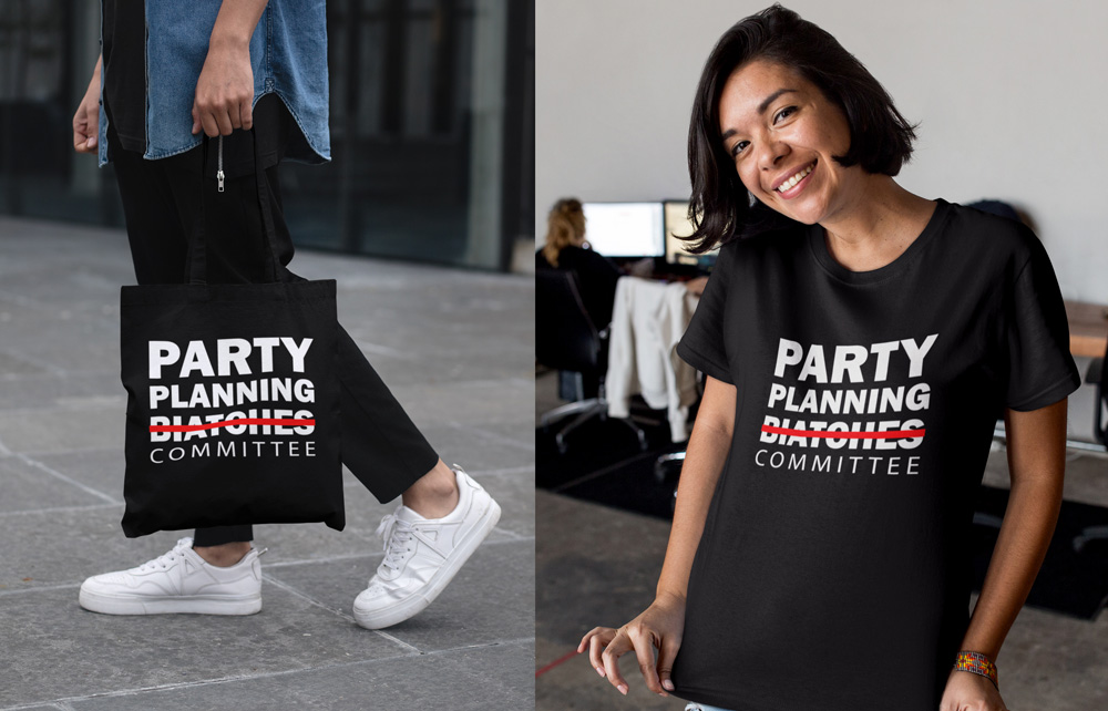 The Office Party Planning Committee tee shirt and tote bag