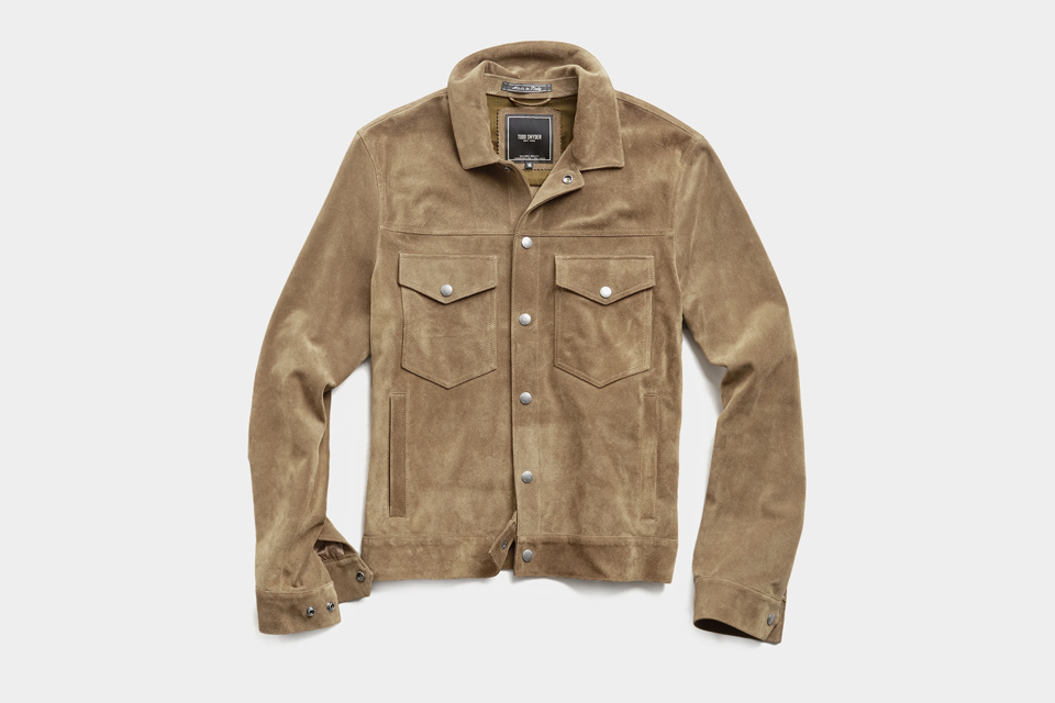 Todd Snyder Italian Suede Dylan Jacket in Cappuccino