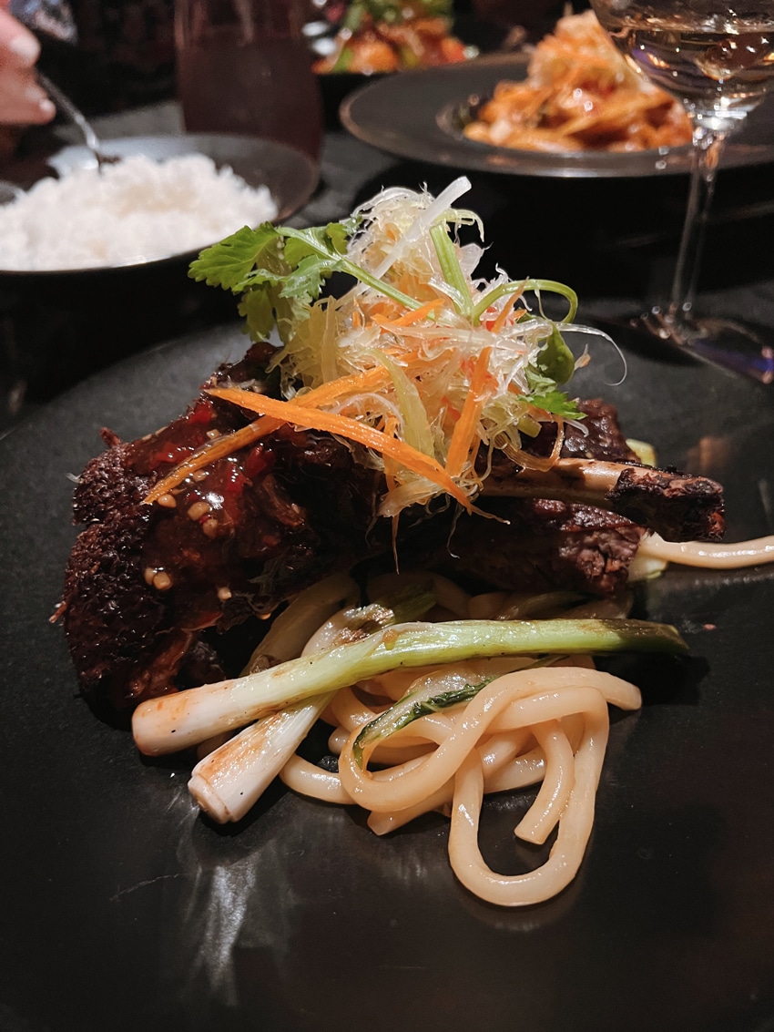 Tamarind Entree - Mongolian Barbecue Lamb Chops: baby bok choy, toasted sesame seeds, marin plum sauce