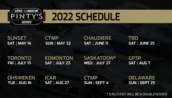 2022 NASCAR Pinty’s Series schedule