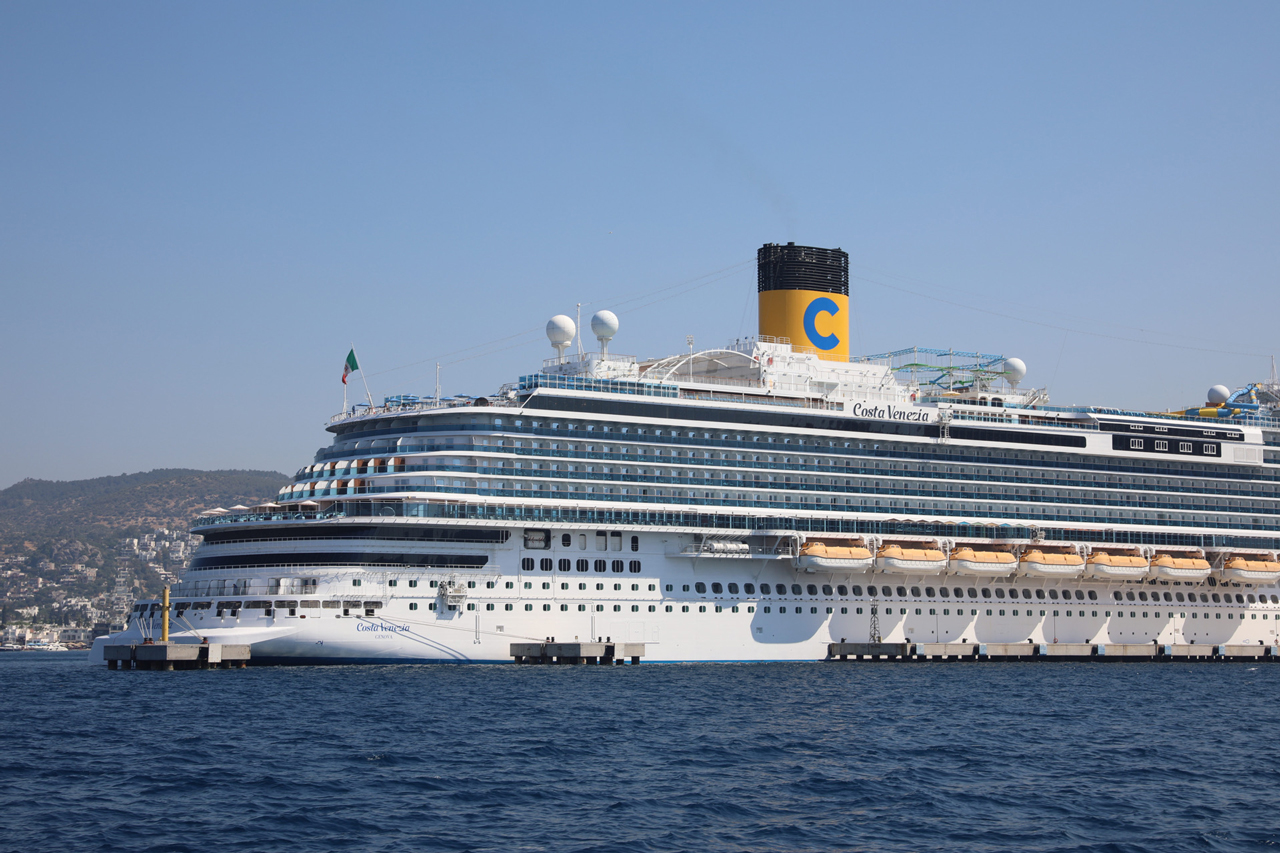 The Costa Venezia docked in Bodrum, Turkey