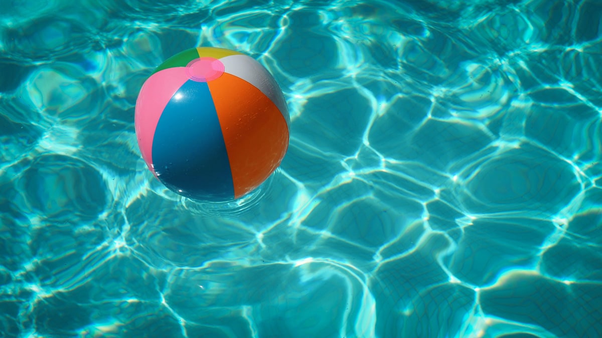 Beachball in a pool