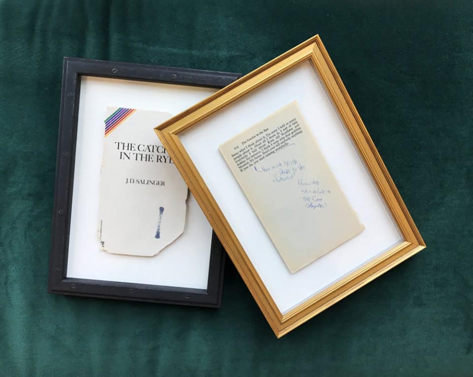 A book page framed as artwork