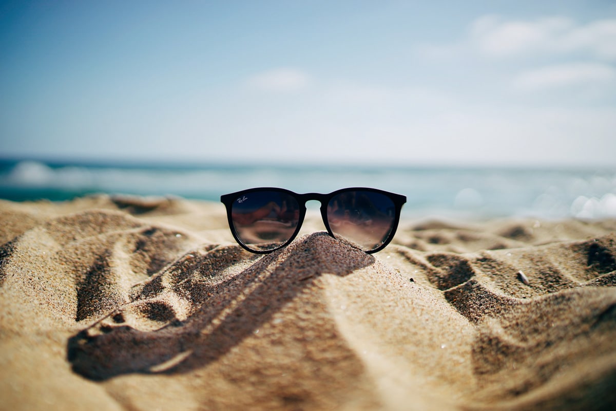 Sunglasses in the sand