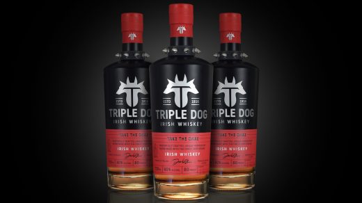 Triple Dog Irish Whiskey bottles