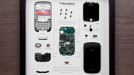 A deconstructed BlackBerry Curve framed by Grid Studio