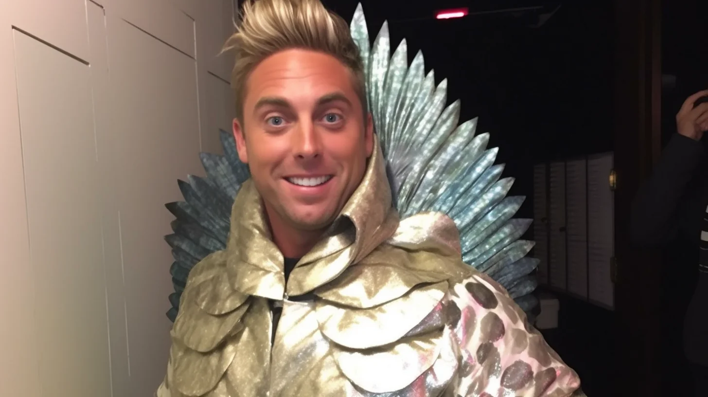 AI Generated image of Lance Bass dressed in brass