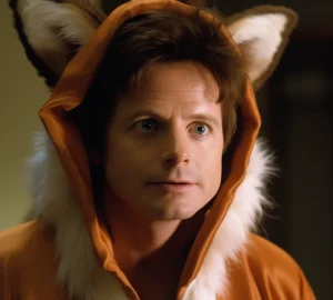 AI Generated image of Michael J. Fox as a fox