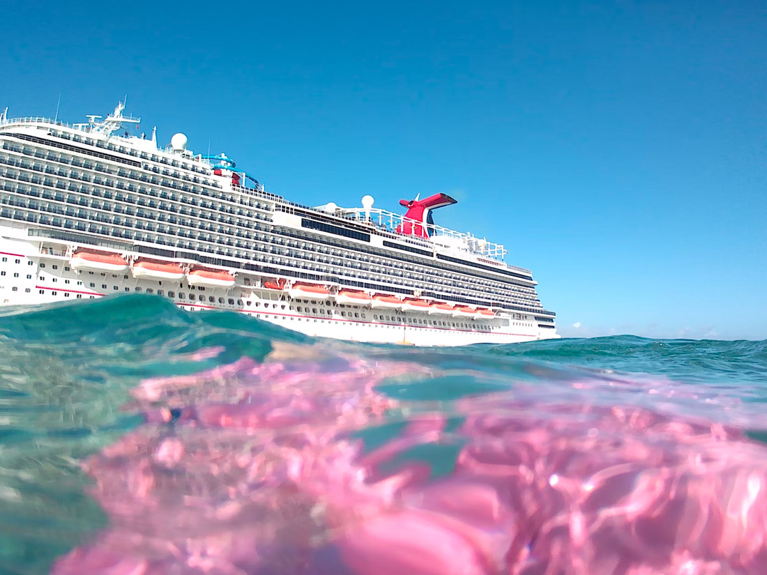Carnival Cruise ship shot from ocean