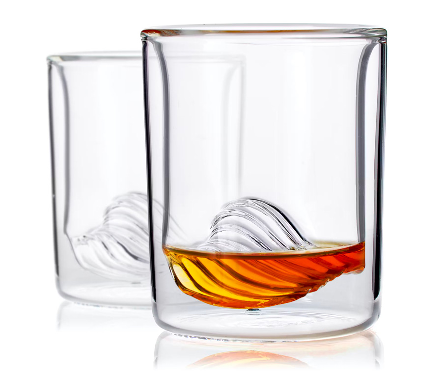 The Wave whiskey glasses