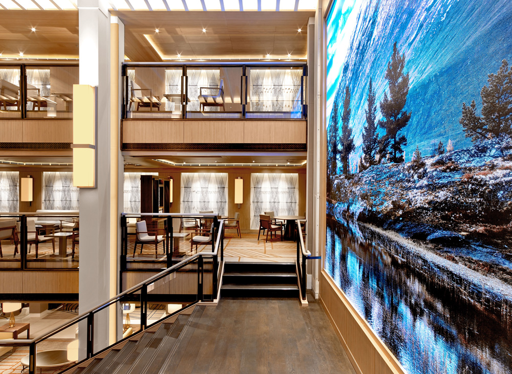 Lobby stairs on Viking Ocean Cruises