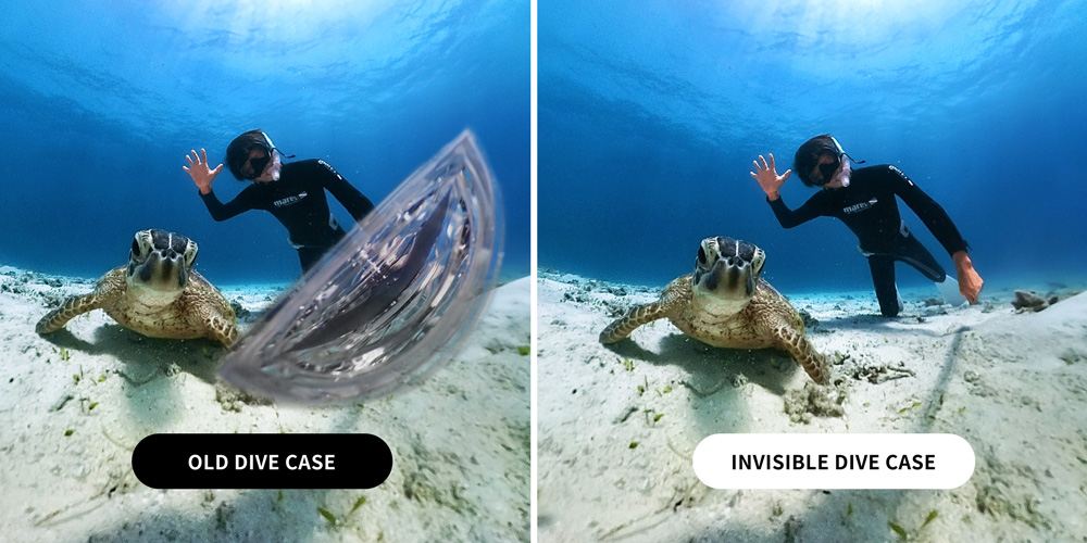 Comparing the old Insta360 dive case to the new Invisible Dive Kit