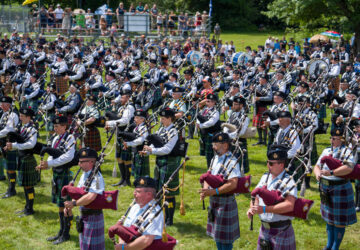 Massed Bands opening ceremony at New Brunswick Highland Games