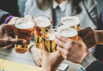 People cheers with beer