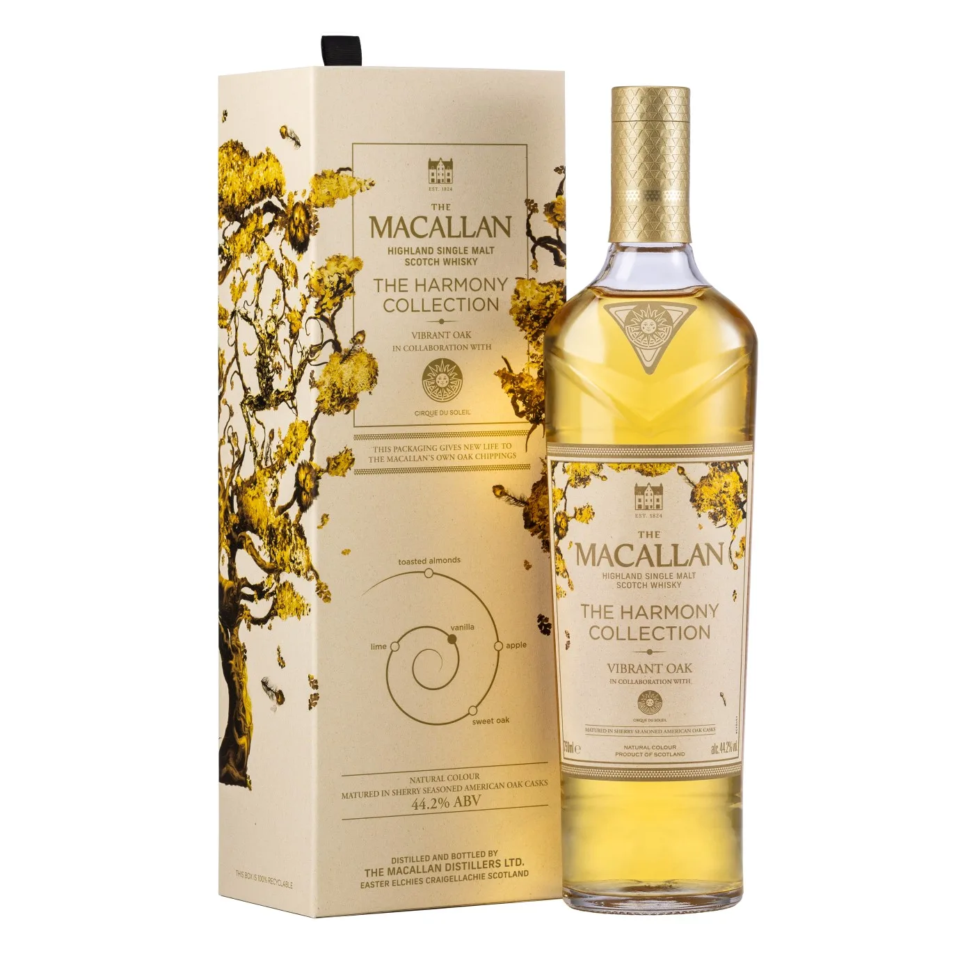 The Macallan 'Vibrant Oak' box and bottle (The Harmony Collection)