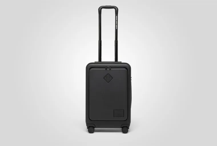 Black Herschel Heritage Hardshell Pro Large Carry-On luggage with Hinomoto wheels