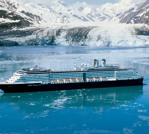 Holland America ship sailing in Alaska Glacier Bay