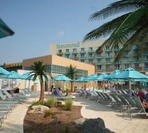 View from the poolside cabana at Margaritaville Hotel Kansas City