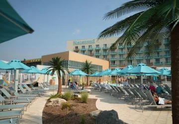 View from the poolside cabana at Margaritaville Hotel Kansas City