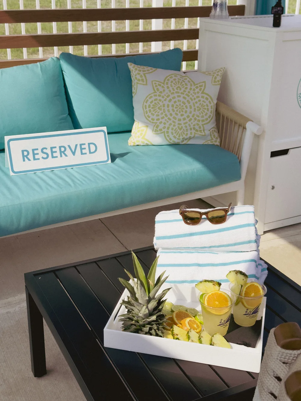Reserved cabana at Margaritaville Hotel Kansas City