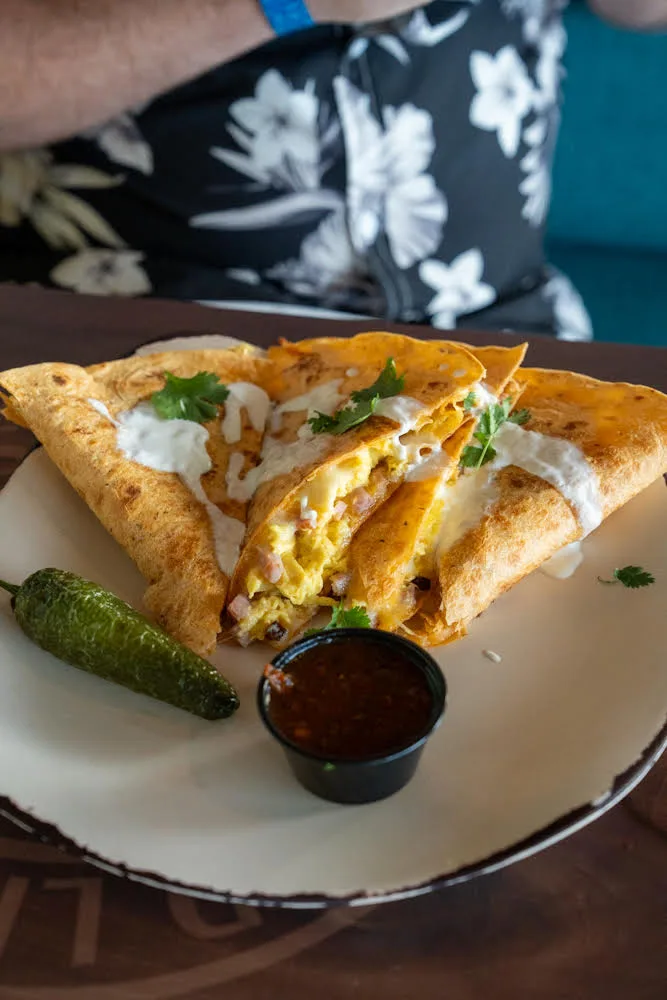 Breakfast quesadilla in the LandShark Bar & Grill
