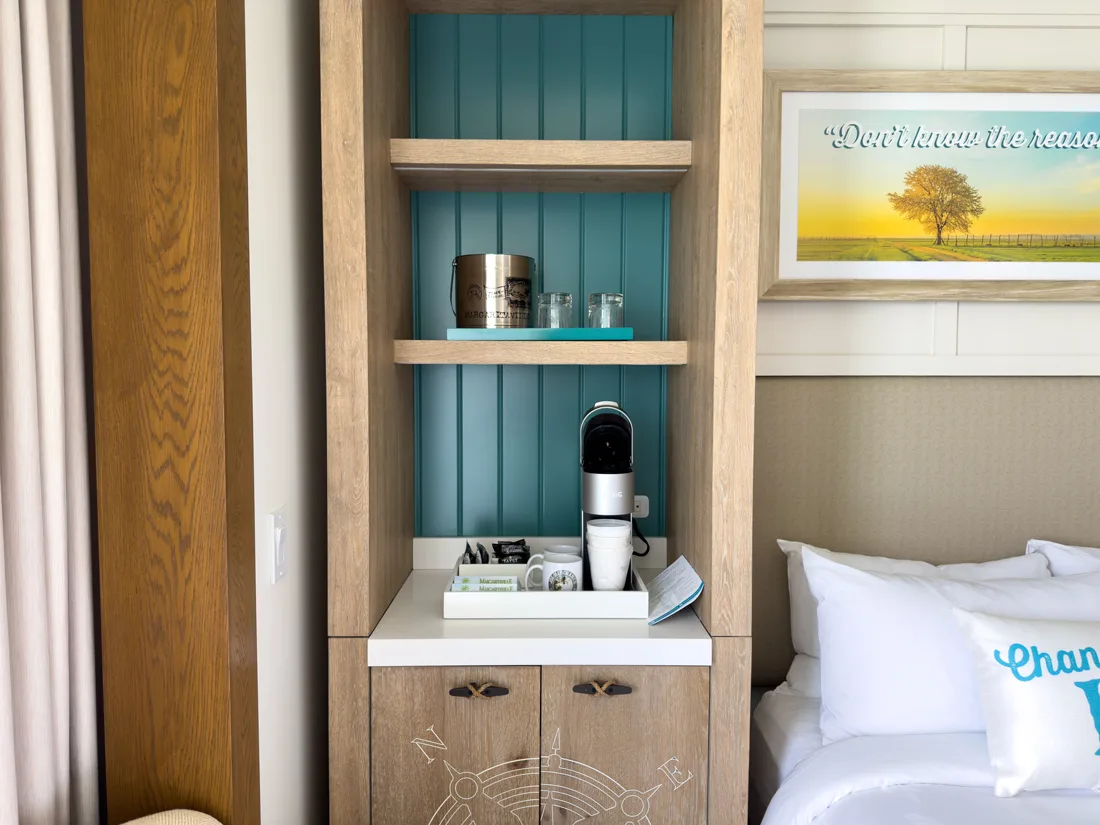 Coffee station inside the Margaritaville Hotel Kansas City