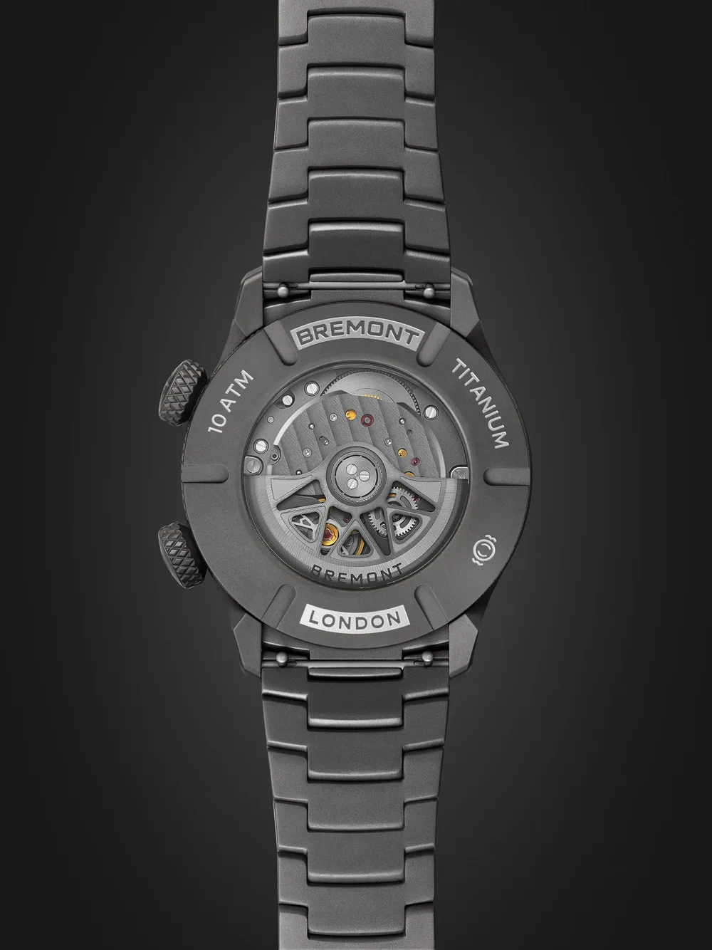 Back of Bremont Altitude MB Stealth Grey watch