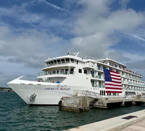 American Cruise Lines’ American Pioneer docked at Mallory Square in Key West on Monday for its official christening ceremony.
