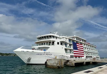American Cruise Lines’ American Pioneer docked at Mallory Square in Key West on Monday for its official christening ceremony.