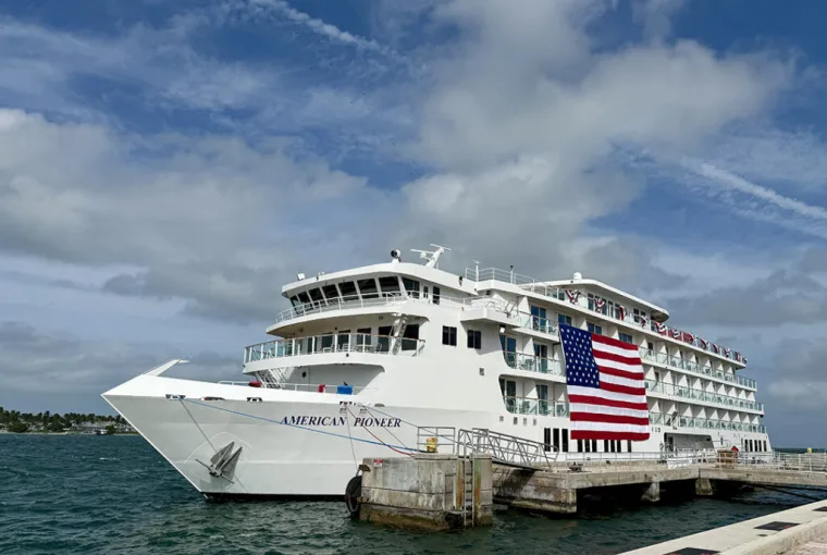 American Cruise Lines’ American Pioneer docked at Mallory Square in Key West on Monday for its official christening ceremony.