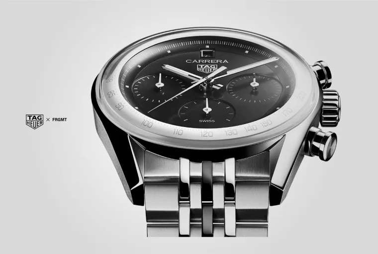 TAG Heuer Carrera Chronograph x fragment Limited Edition 2025 – 39mm black and white glassbox design by Hiroshi Fujiwara