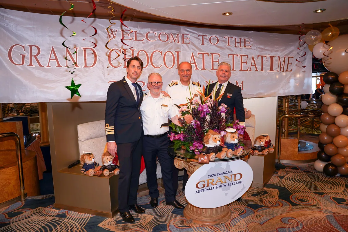chocolate afternoon tea captains of Holland America Line