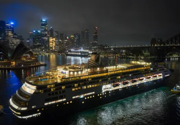 Holland America Line Zaandam docked in Sydney Harbour Australia