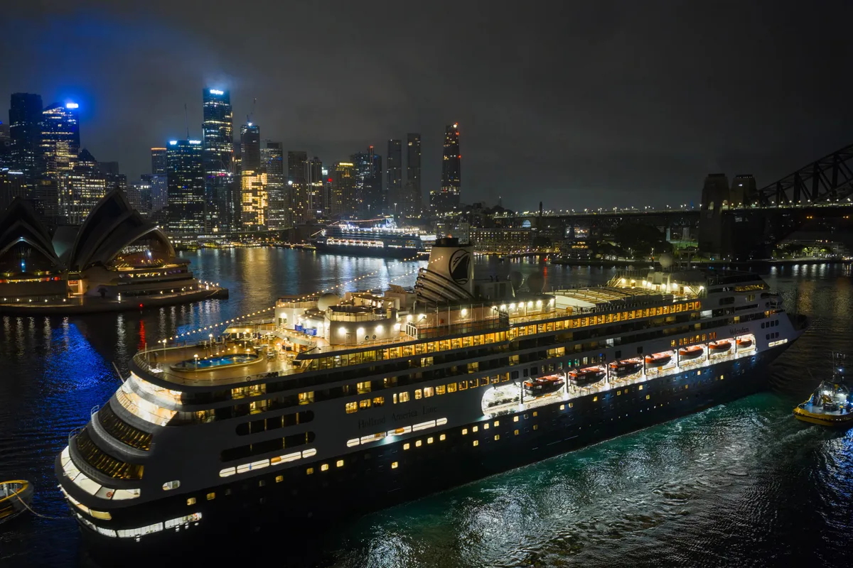 Holland America Line Zaandam docked in Sydney Harbour Australia