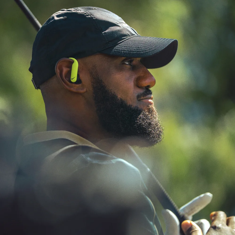 Lebron James wearing the new Nike Powerbeats Pro 2