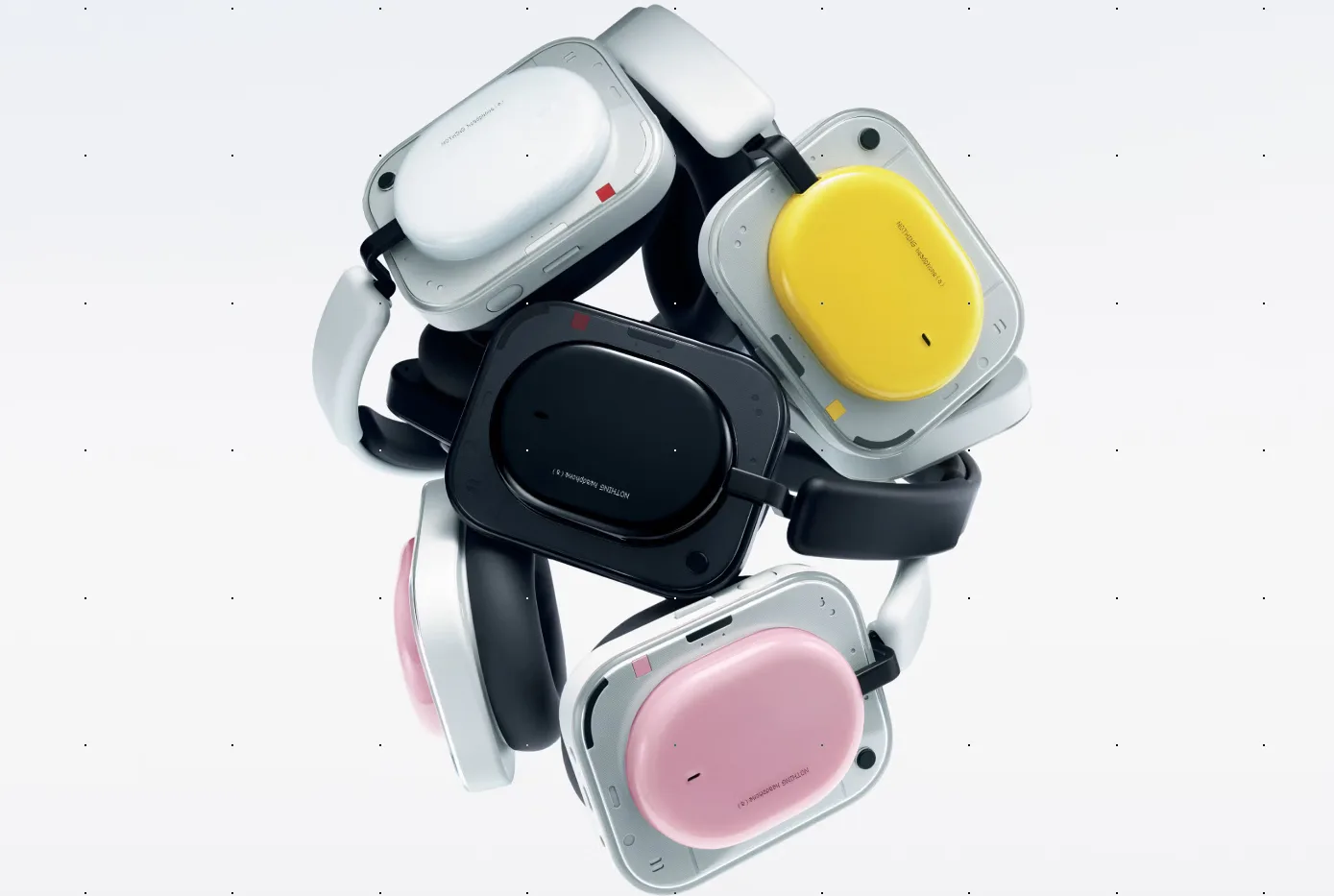 Nothing Headphone (a) colors in black, white, pink, and limited edition yellow