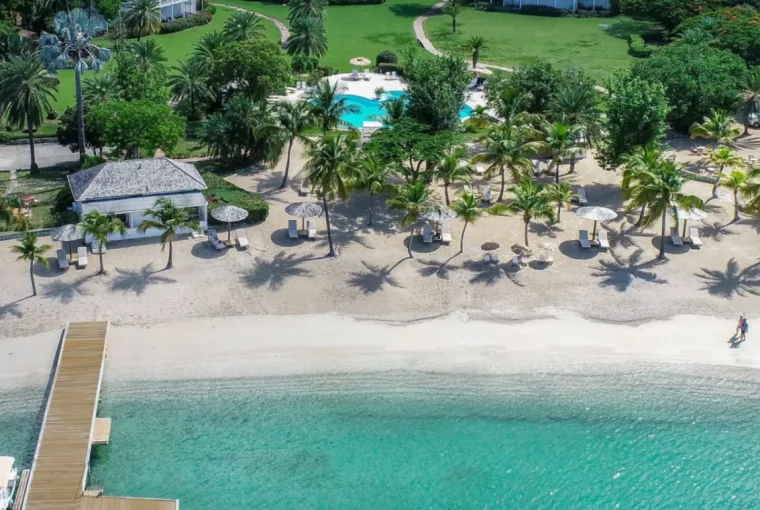 The Inn at English Harbour beachfront view on Antigua's southern coast