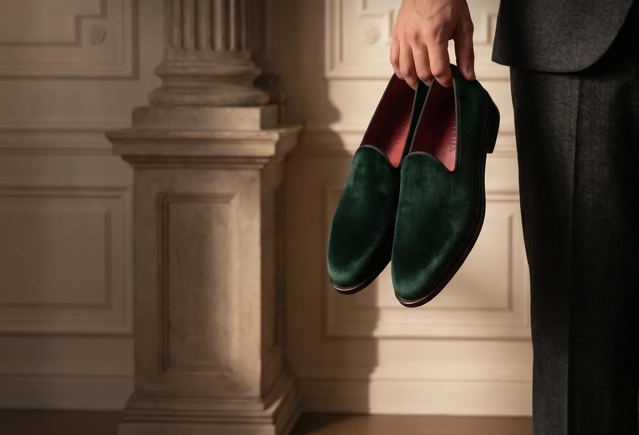 Custom tuxedo slippers from Hockerty