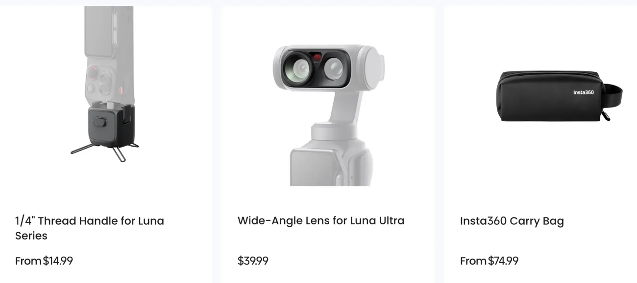 Accessories for the Insta360 Luna Ultra