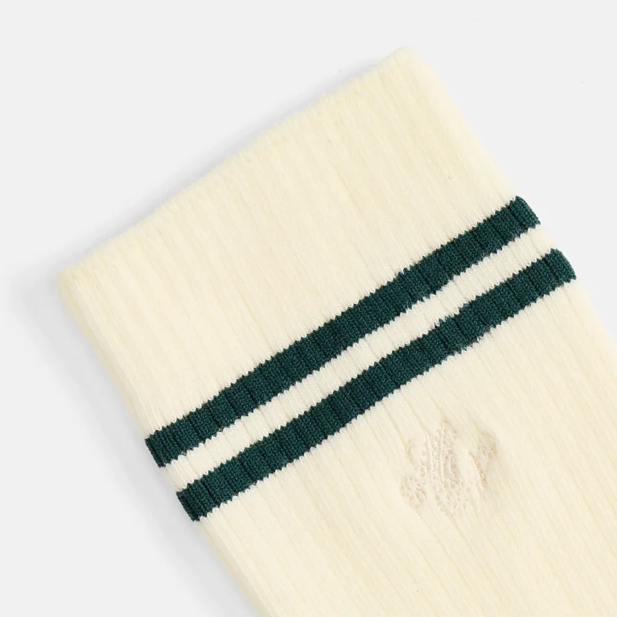 Marc Nolan Double Stripe Cream Socks