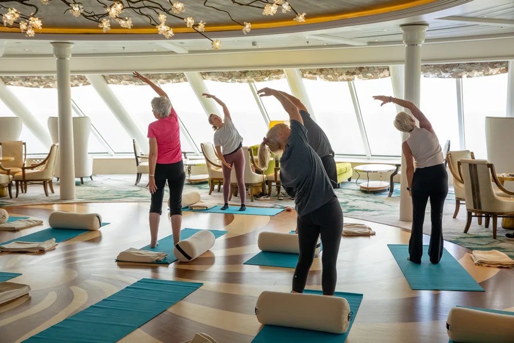 Yoga at sea on Crystal Cruises