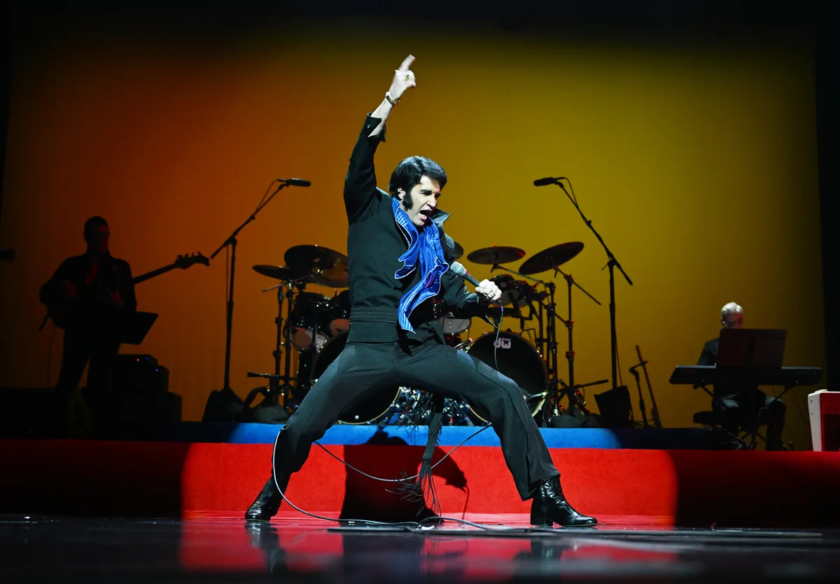 Elvis impersonator performing in Vegas at Westgate